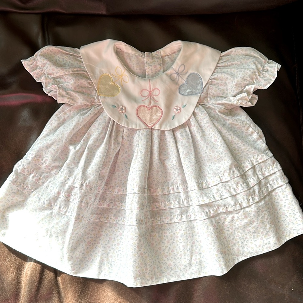 Vintage Heart Collar Baby Girl Dress